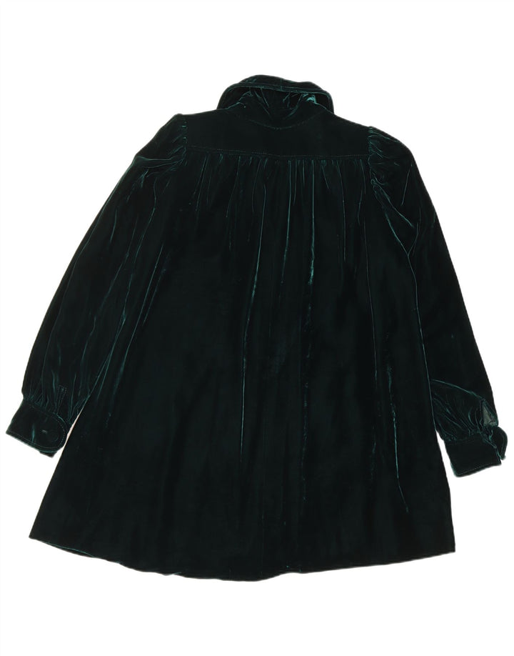 Vintage Damen Samtmantel UK 14 Mittelgrün