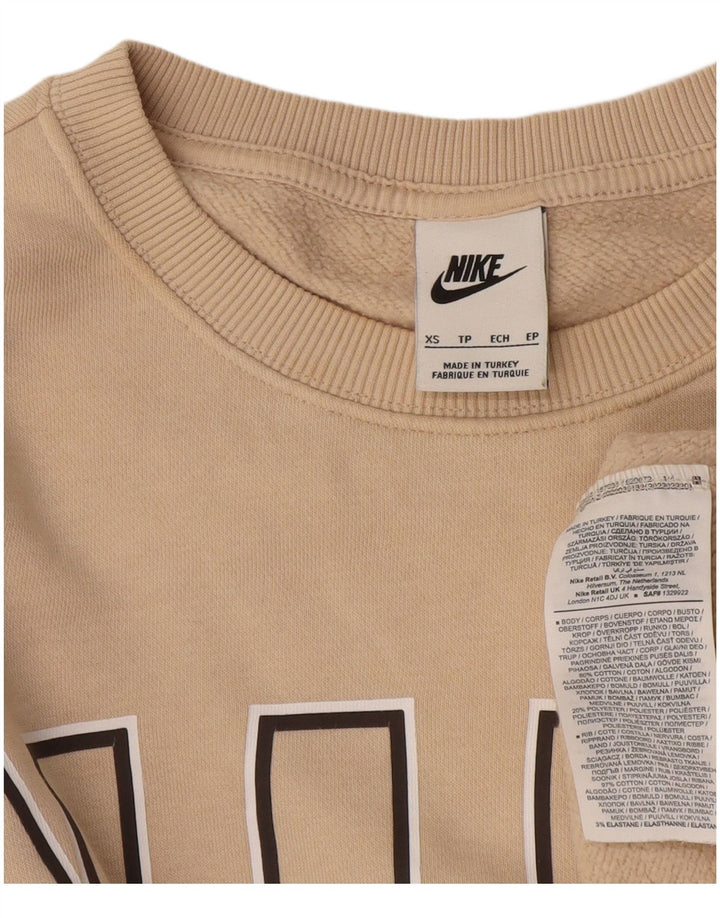 Nike Herren Grafik Sweatshirt Pullover XS Beige Baumwolle