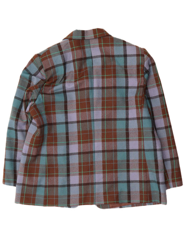 oltre Damen-Blazer mit 2 Knöpfen, UK 22 3XL, braun karierte Wolle