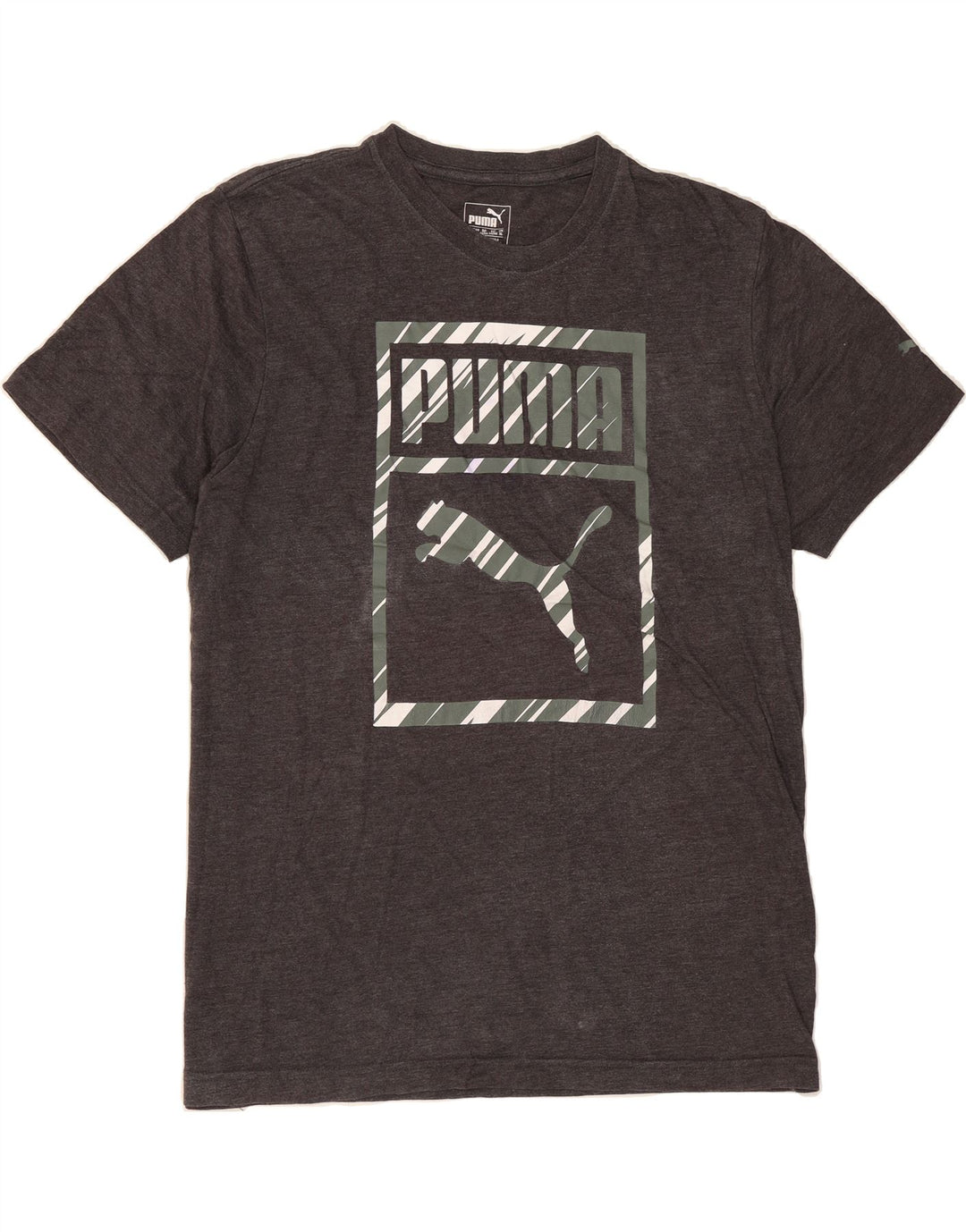 PUMA Mens Graphic T-Shirt Top XL Grey Vintage Puma and Second-Hand Puma from Messina Hembry 