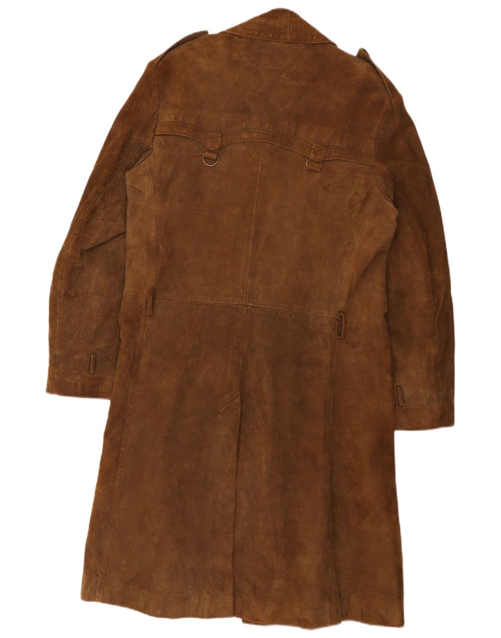 Vintage Herren Wildleder Trenchcoat UK 36 Small Brown
