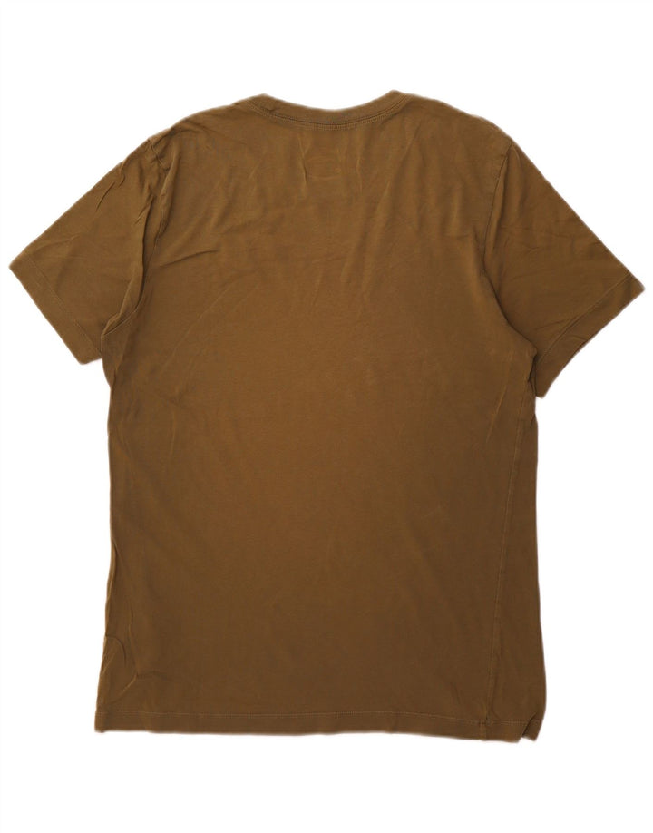 NIKE Mens T-Shirt Top Medium Khaki Cotton