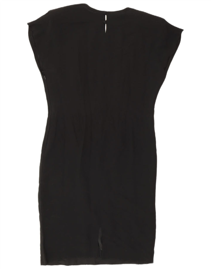 Vintage Damen Pailletten-Etuikleid IT 48 XL Schwarz Retro