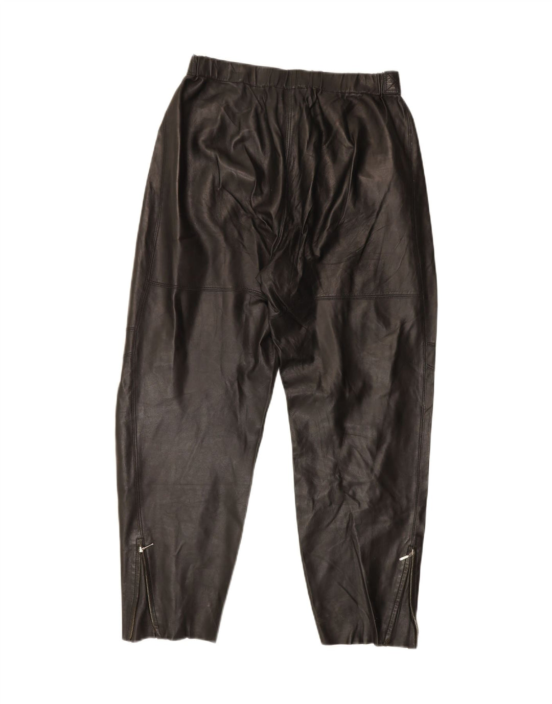 SYLVIE SCHIMMEL Womens Pegged Trousers IT 42 Medium W30 L28 Black Leather Vintage Sylvie Schimmel and Second-Hand Sylvie Schimmel from Messina Hembry 