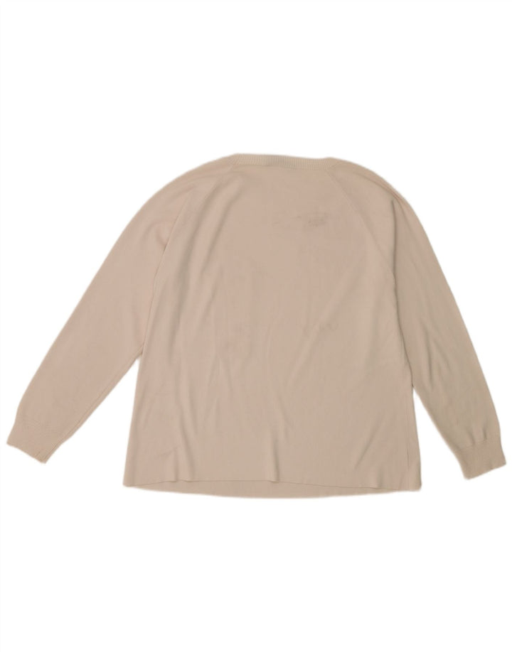 Max Mara Damen-Pullover mit Rundhalsausschnitt, Gr. 14, Mittel, gebrochenes Weiß