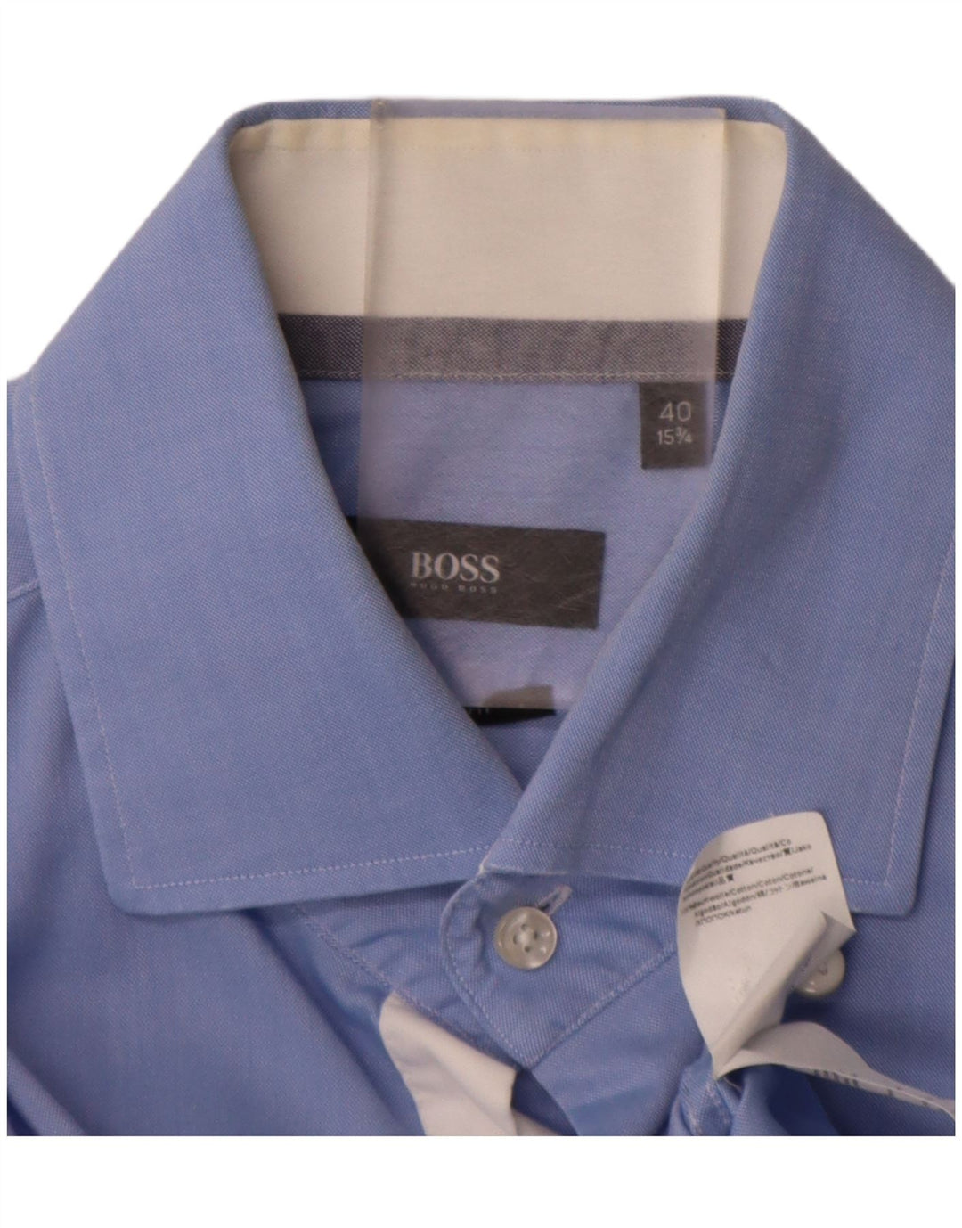 HUGO BOSS Mens Shirt Size 40 15 1/2 Medium Blue Cotton Vintage Hugo Boss and Second-Hand Hugo Boss from Messina Hembry 