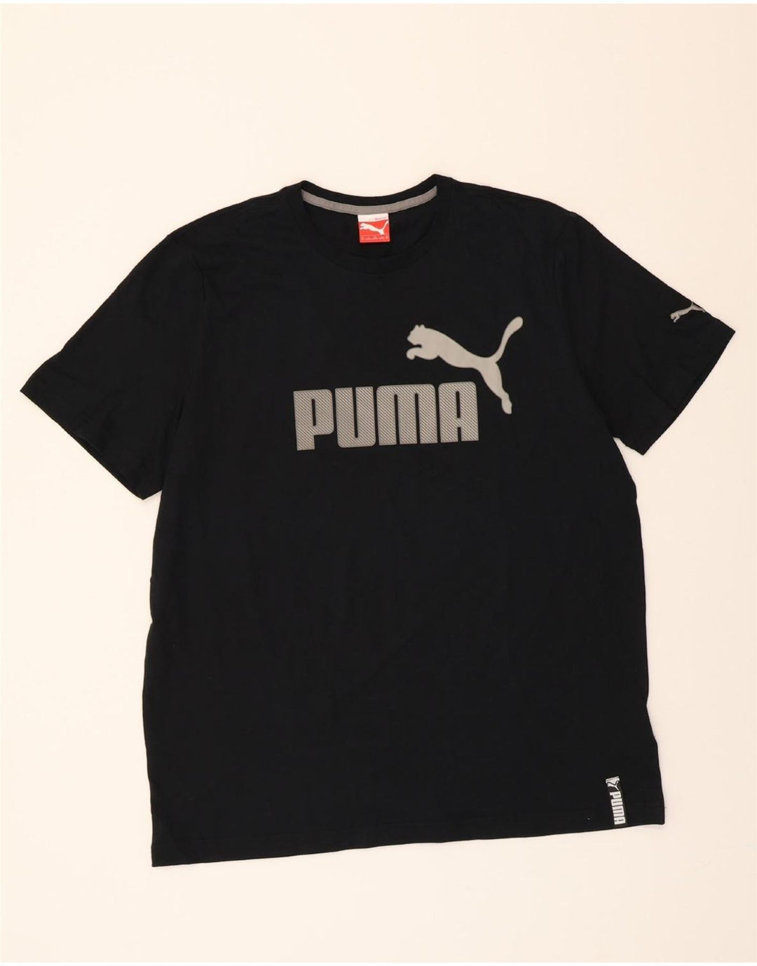 PUMA Mens Graphic T-Shirt Top XL Black Cotton Vintage Puma and Second-Hand Puma from Messina Hembry 