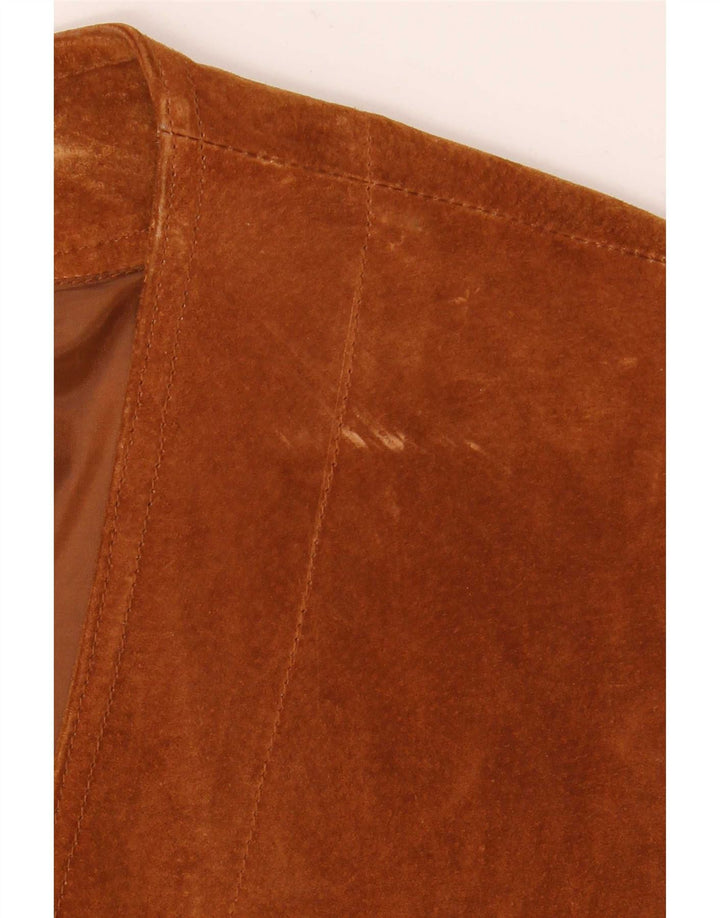 Front Line Herren Wildlederweste UK 48 2XL Braunes Leder