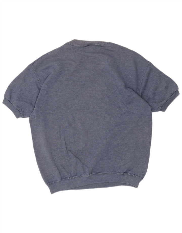 Lee Herren-Kurzarm-Sweatshirt-Pullover, groß, blaue Baumwolle