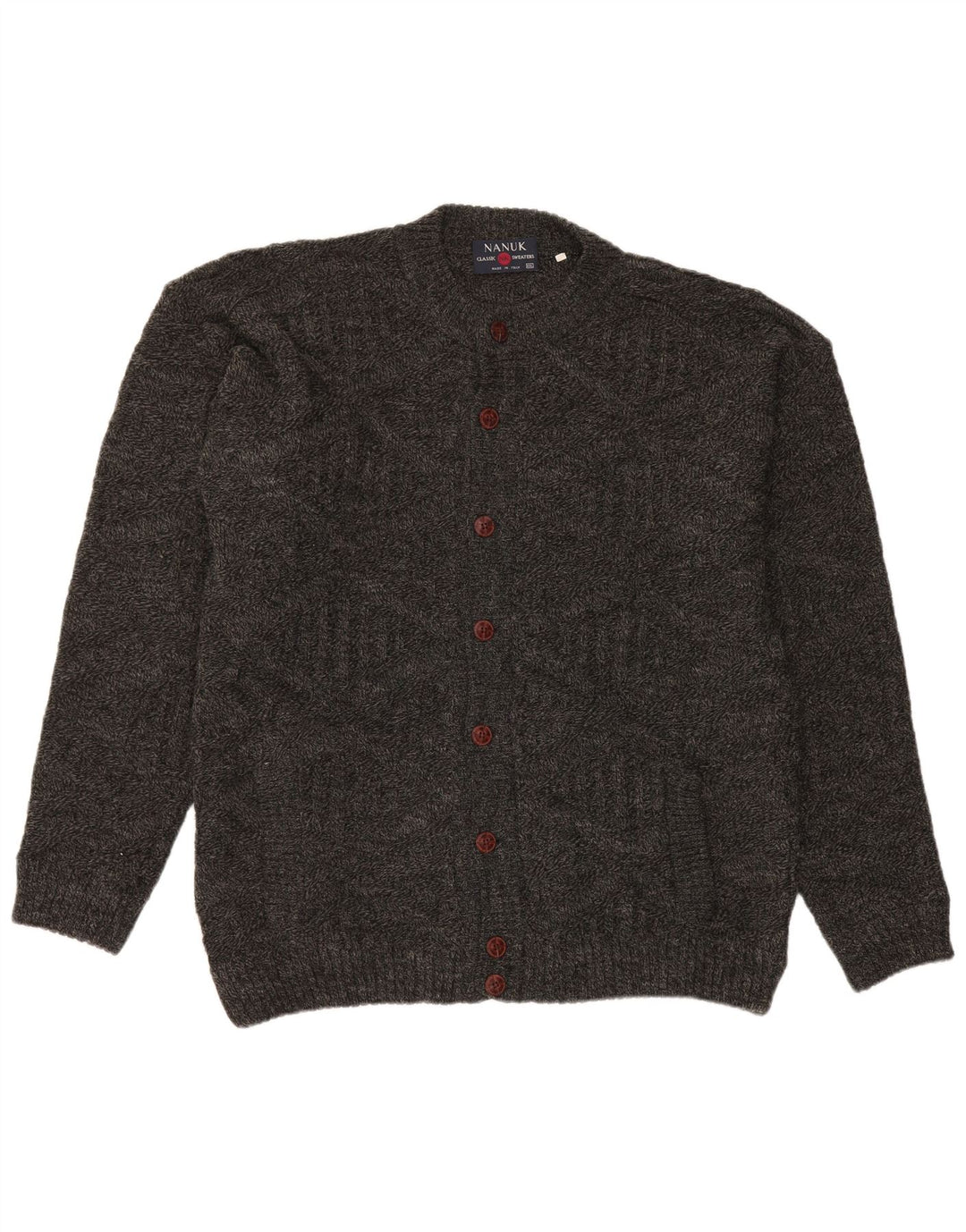 Nanuk Herren Strickjacke 2XL Grau geflecktes Acryl