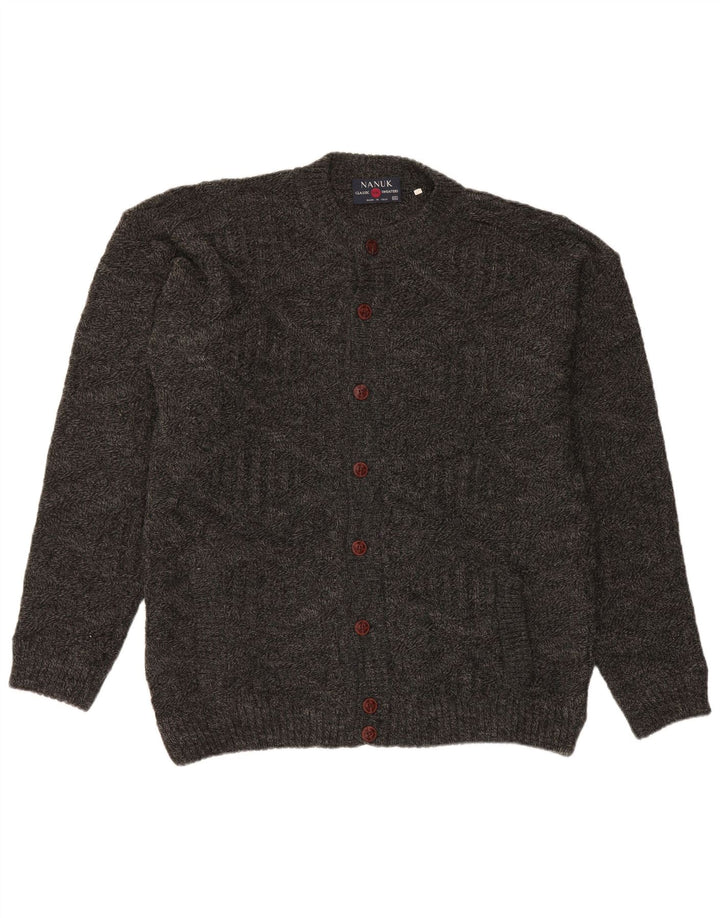 Nanuk Herren Strickjacke 2XL Grau geflecktes Acryl