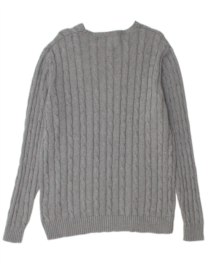 Marks & Spencer Herren Blue Harbor U-Boot-Ausschnitt-Pullover, Größe L, Grau