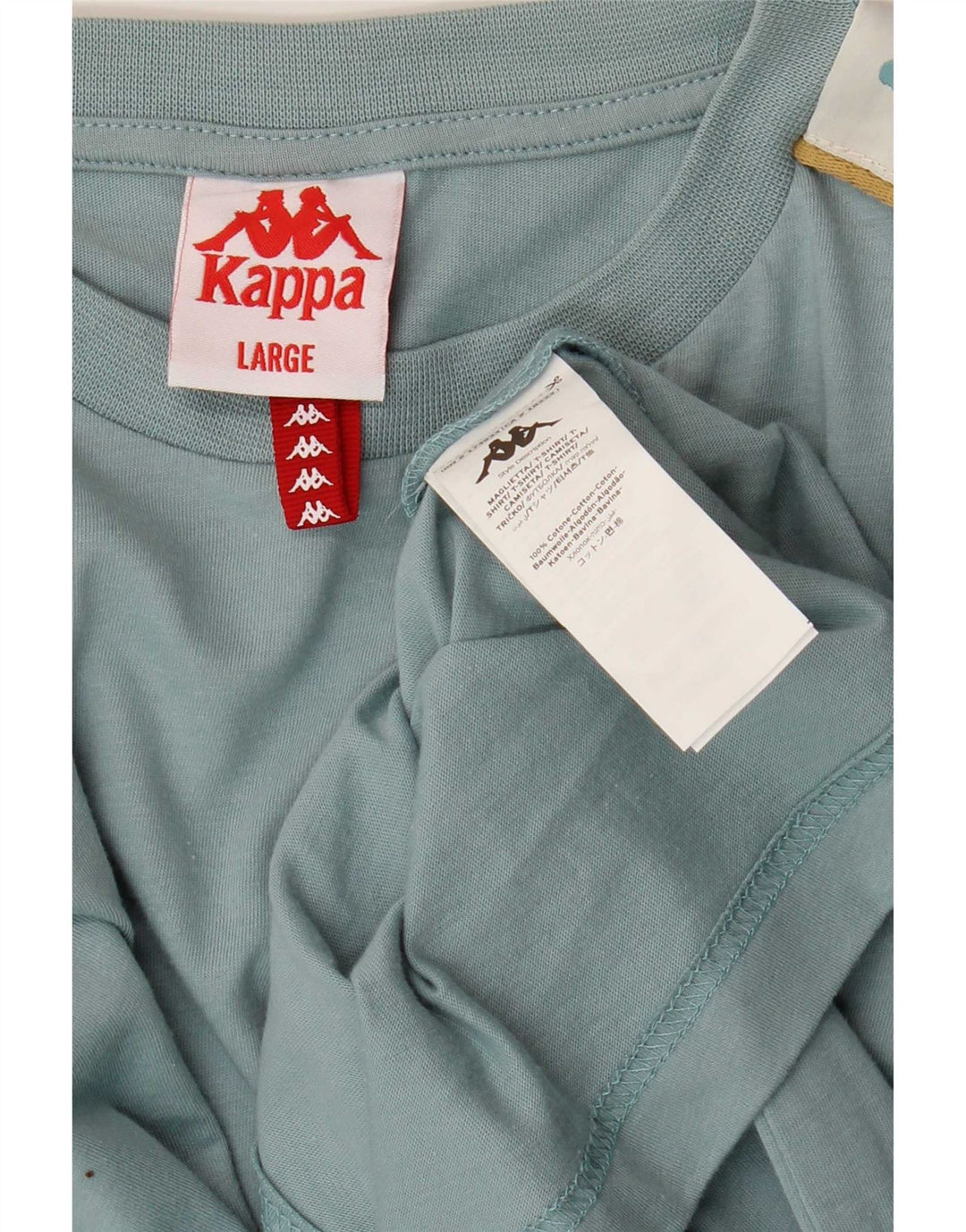 Kappa Herren-T-Shirt mit Grafik, groß, blau, Colourblock-Baumwolle