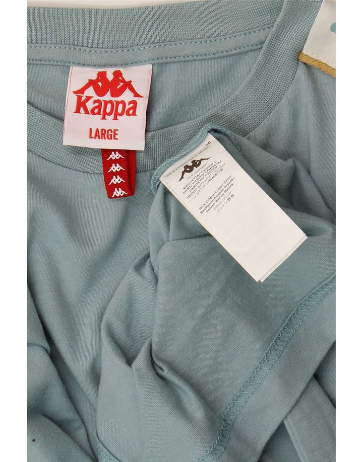 Kappa Herren-T-Shirt mit Grafik, groß, blau, Colourblock-Baumwolle