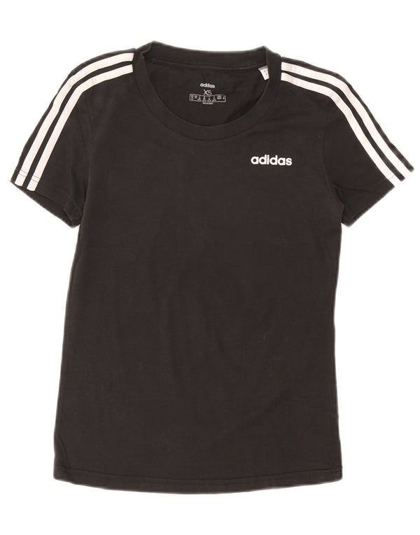 Adidas Damen T-Shirt Top UK 4/6 XS Schwarz