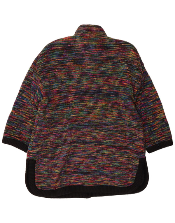Vintage Damen Longline Cardigan Pullover UK 18 XL Bunt gefleckt