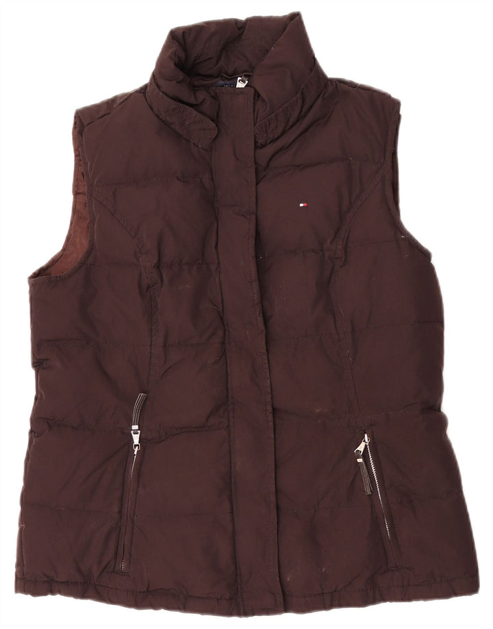 Tommy Hilfiger Damen Wattierte Weste UK 14 Large Braun Polyester
