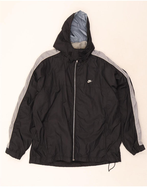 Nike Herren-Regenjacke mit Kapuze, UK 45/47 XL, schwarzes Colourblock-Nylon