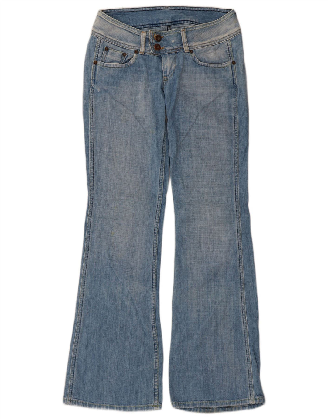 PEPE Jeans Damen Schlagjeans W26 L30 Blaue Baumwolle