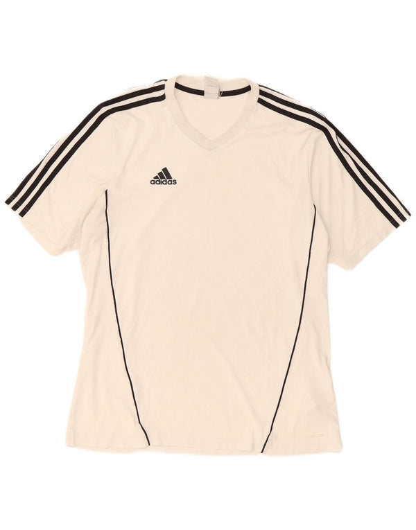 Adidas Herren Climalite T-Shirt Top Large Weiß Polyester