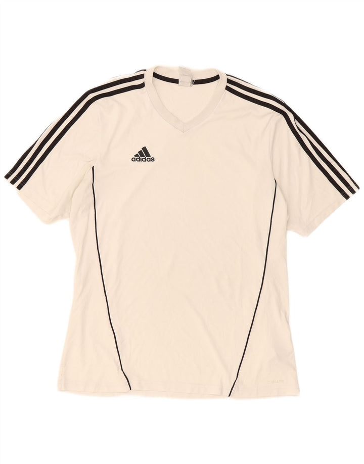 Adidas Herren Climalite T-Shirt Top Large Weiß Polyester