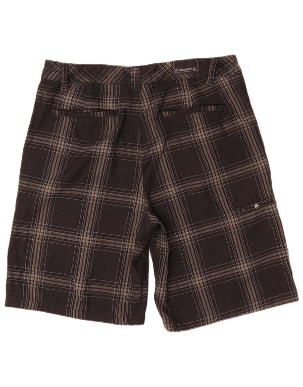 Quiksilver Mens Chino Shorts W34 Large Black Check Polyester