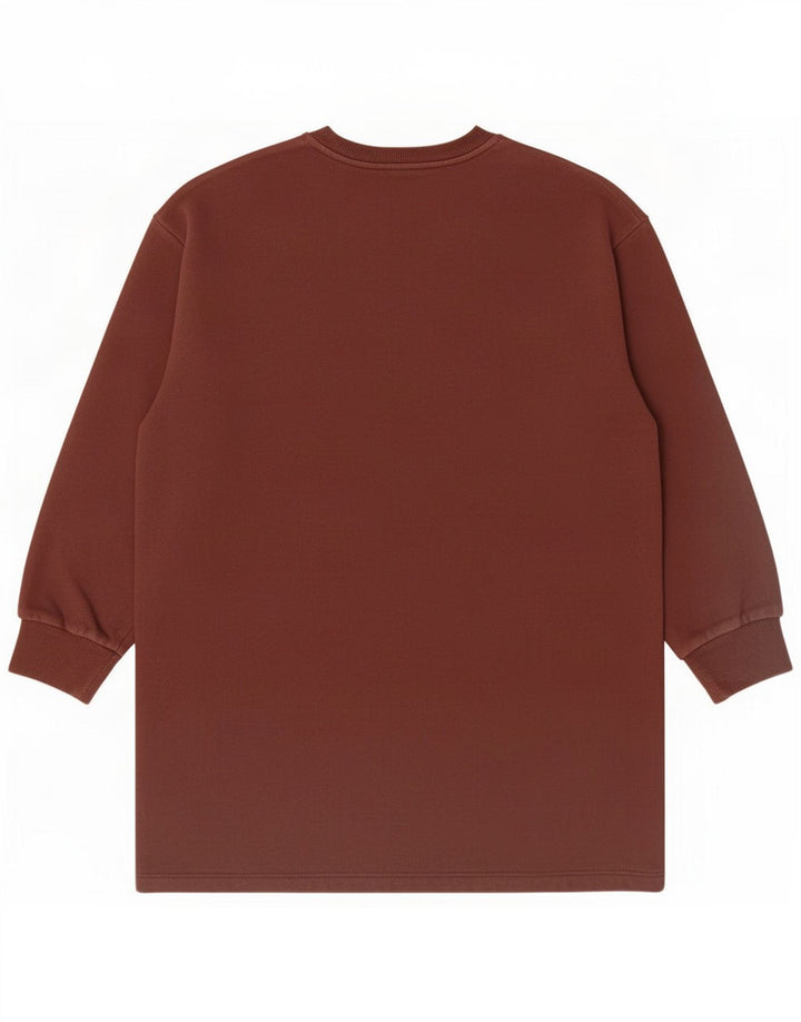 Zara Damen Grafik-Sweatshirt-Pullover UK 16 Große braune Baumwolle