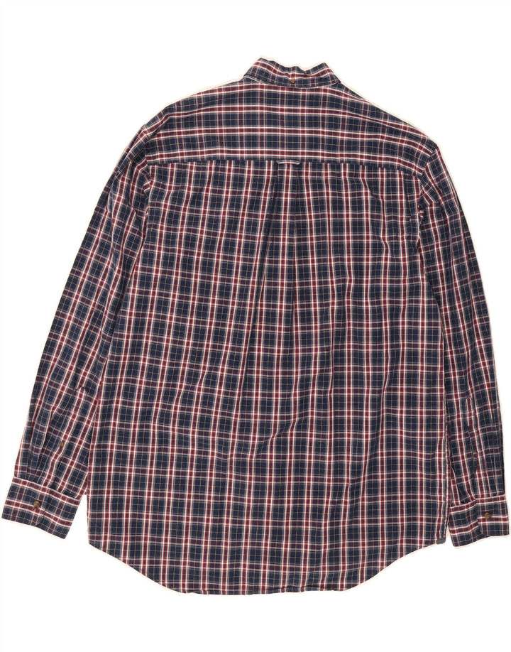 IZOD Mens Tall Shirt XL Navy Blue Check Cotton Vintage Izod and Second-Hand Izod from Messina Hembry 