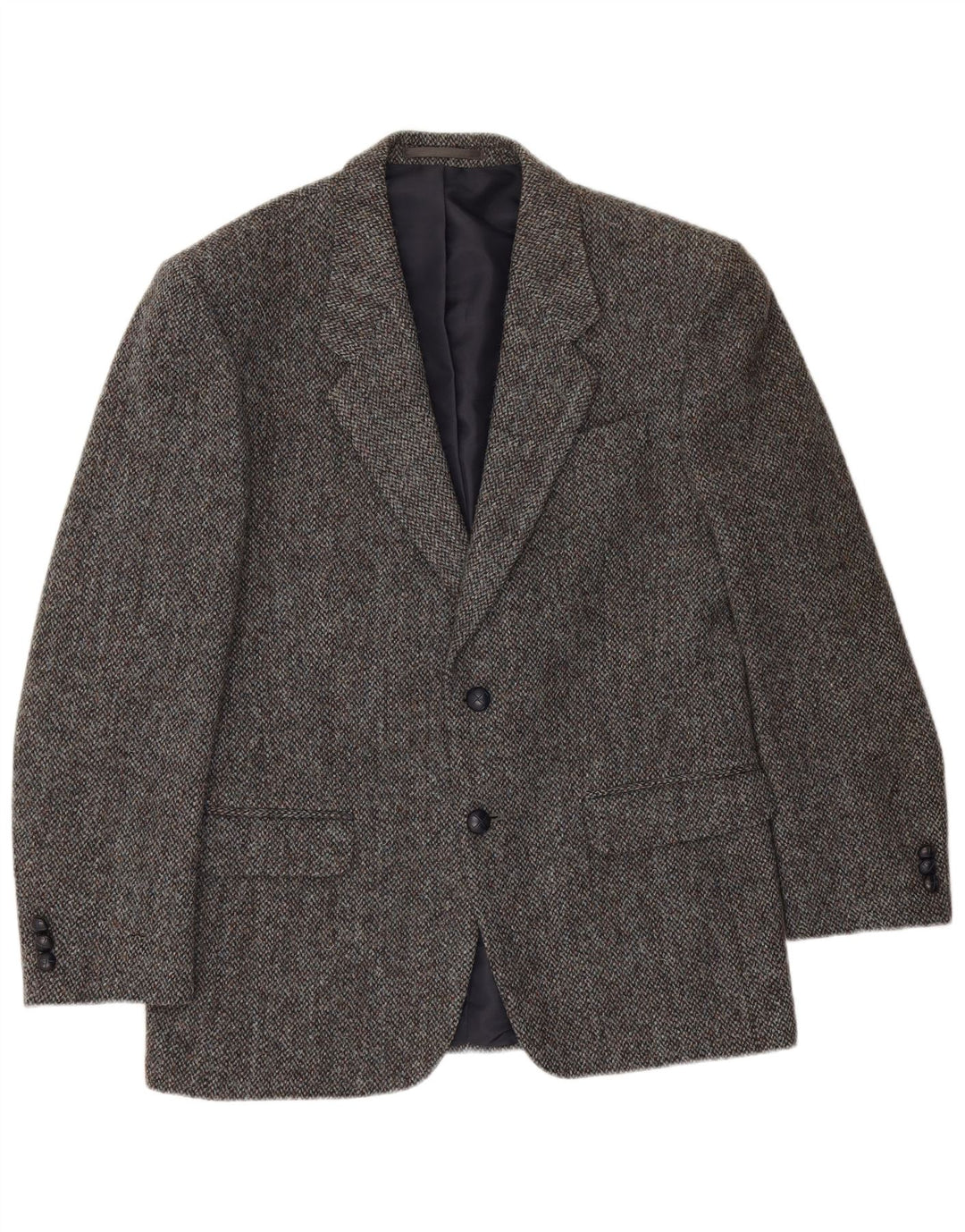 Bhs Herren Harris Tweed Blazer Jacke UK 38 Mittelgrau gefleckte Schurwolle