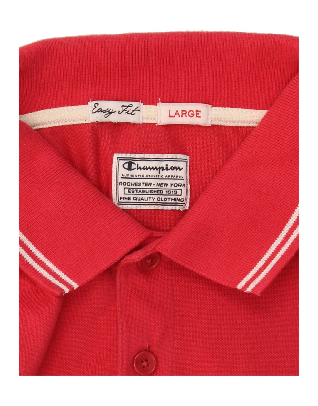 CHAMPION Mens Polo Shirt Large Red Vintage Champion and Second-Hand Champion from Messina Hembry 