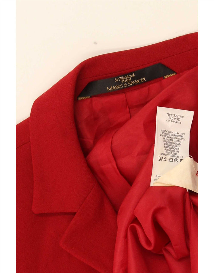 Marks & Spencer Damen St. Michael Longline Blazer Jacke UK 8 Small Rot