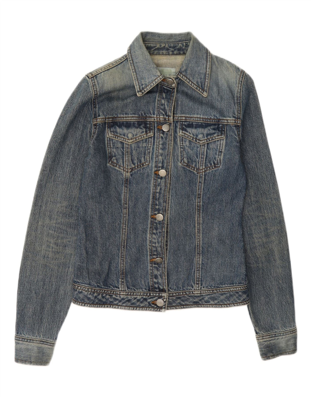 Jigsaw Womens Übergroße Jeansjacke UK 8 Small Blaue Baumwolle