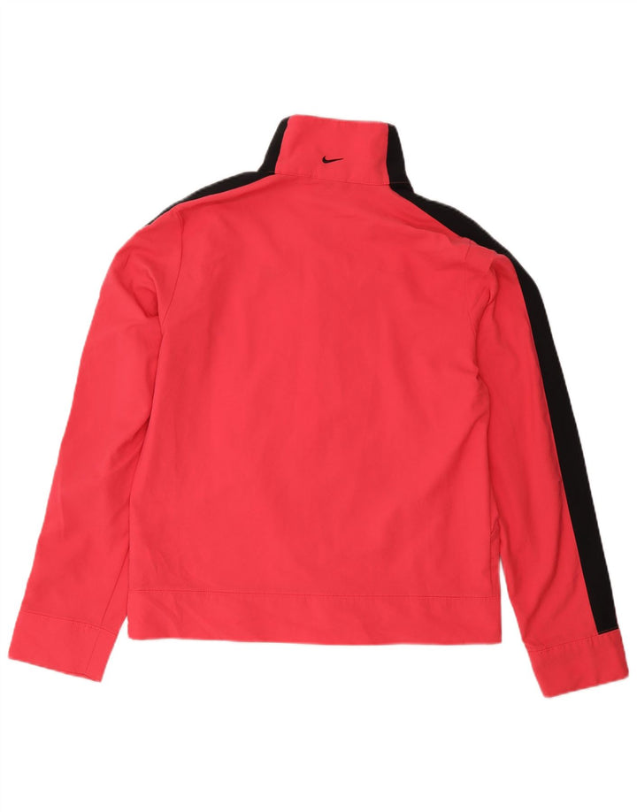 Nike Damen-Trainingsanzug-Top-Jacke, US 4/6, klein, rosafarbenes Farbblock-Polyester
