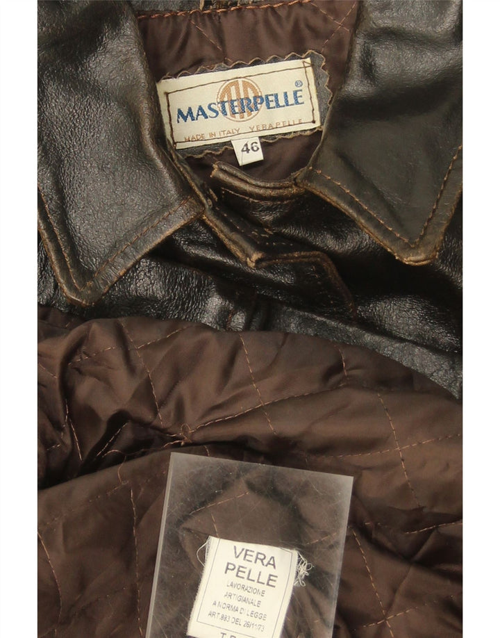 MASTERPELLE Womens Leather Jacket IT 46 Large Black Leather Vintage Masterpelle and Second-Hand Masterpelle from Messina Hembry 