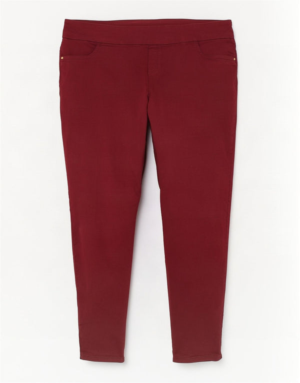 Marks & Spencer Damen Autograph Freizeithose UK 26 5XL W52 L30 Burgund