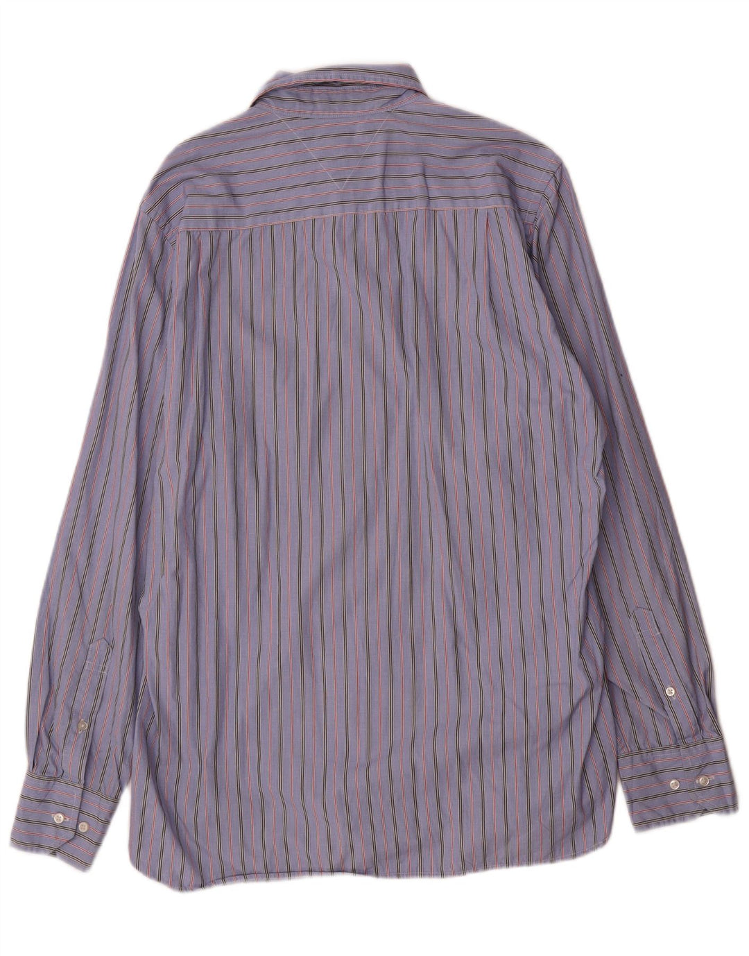 Tommy Hilfiger Herren-Hemd mit individueller Passform, Größe 15 1/2 16, mittelblau gestreift