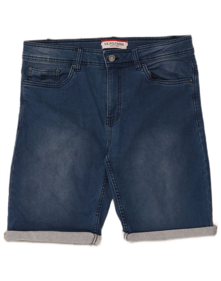U.S. Polo Assn. Herren-Jeansshorts mit normaler Passform, W32, mittelblaues Polyester