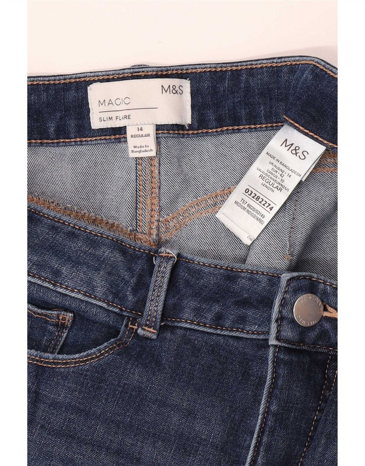 Marks & Spencer Damen Magic Slim Flared Jeans UK 14 Large W30 L30 Blau