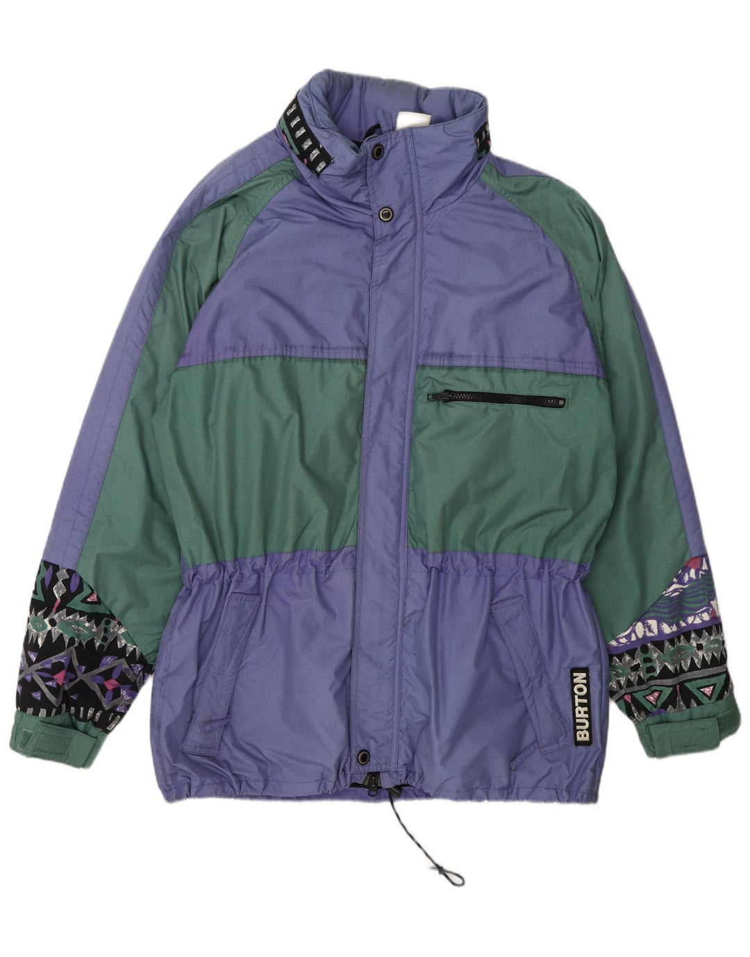 Burton Herren-Windbreaker-Jacke, UK 38, Mittelviolett, Colourblock-Nylon