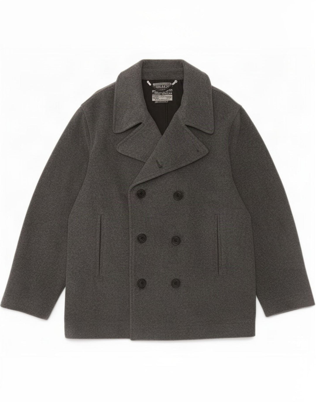 Trussardi Herren Pea Coat IT 48 Mittelgraue Wolle