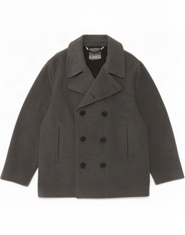 Trussardi Herren Pea Coat IT 48 Mittelgraue Wolle