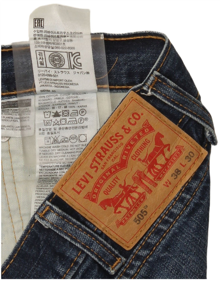 Levi's Herren 505 Straight Jeans W38 L30 Blaue Baumwolle