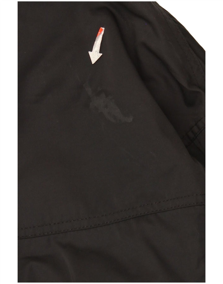 Zara Damen Übergroße wattierte Jacke UK 6 XS Schwarzes Nylon