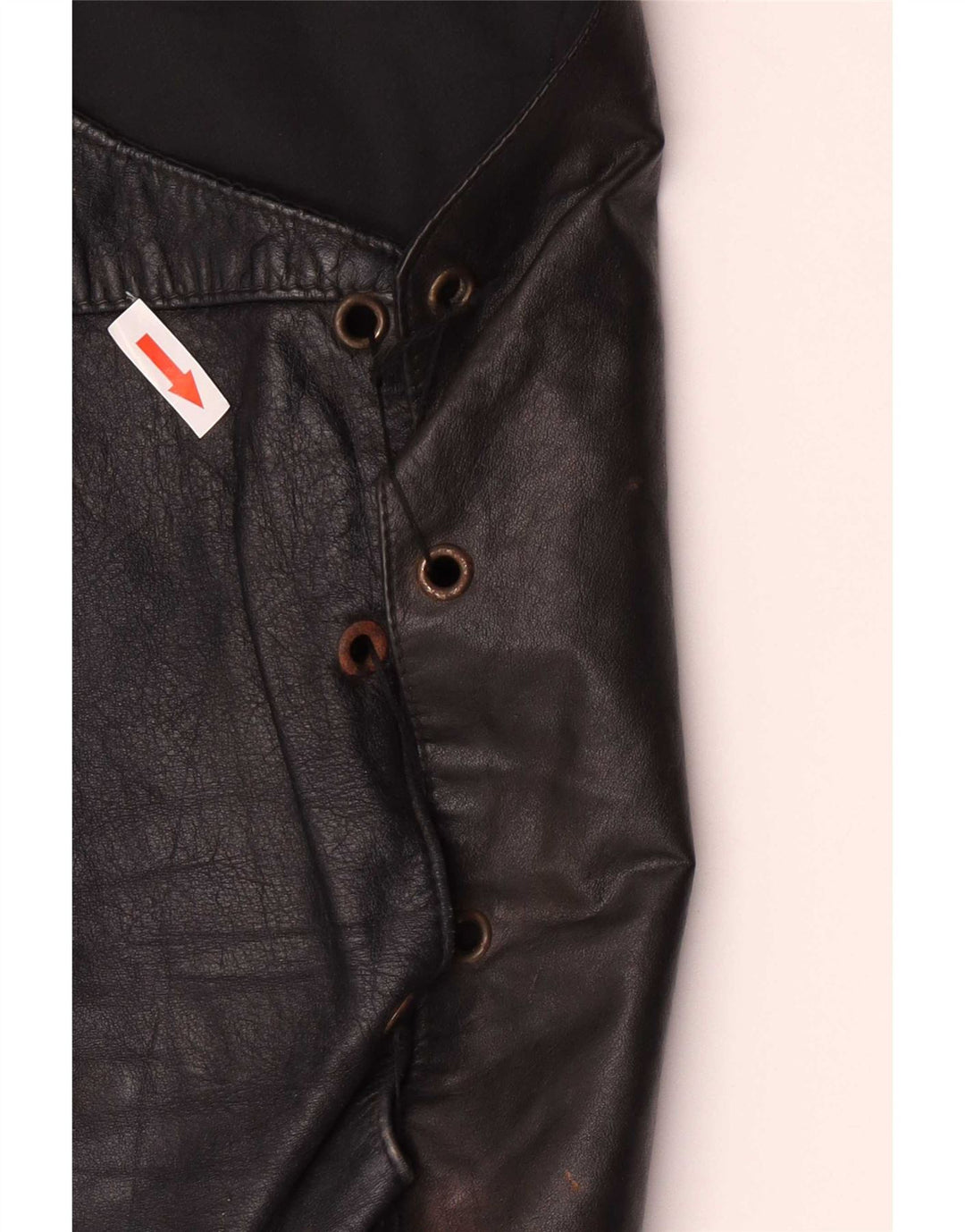 Vintage Herren Lederweste Small Black Biker