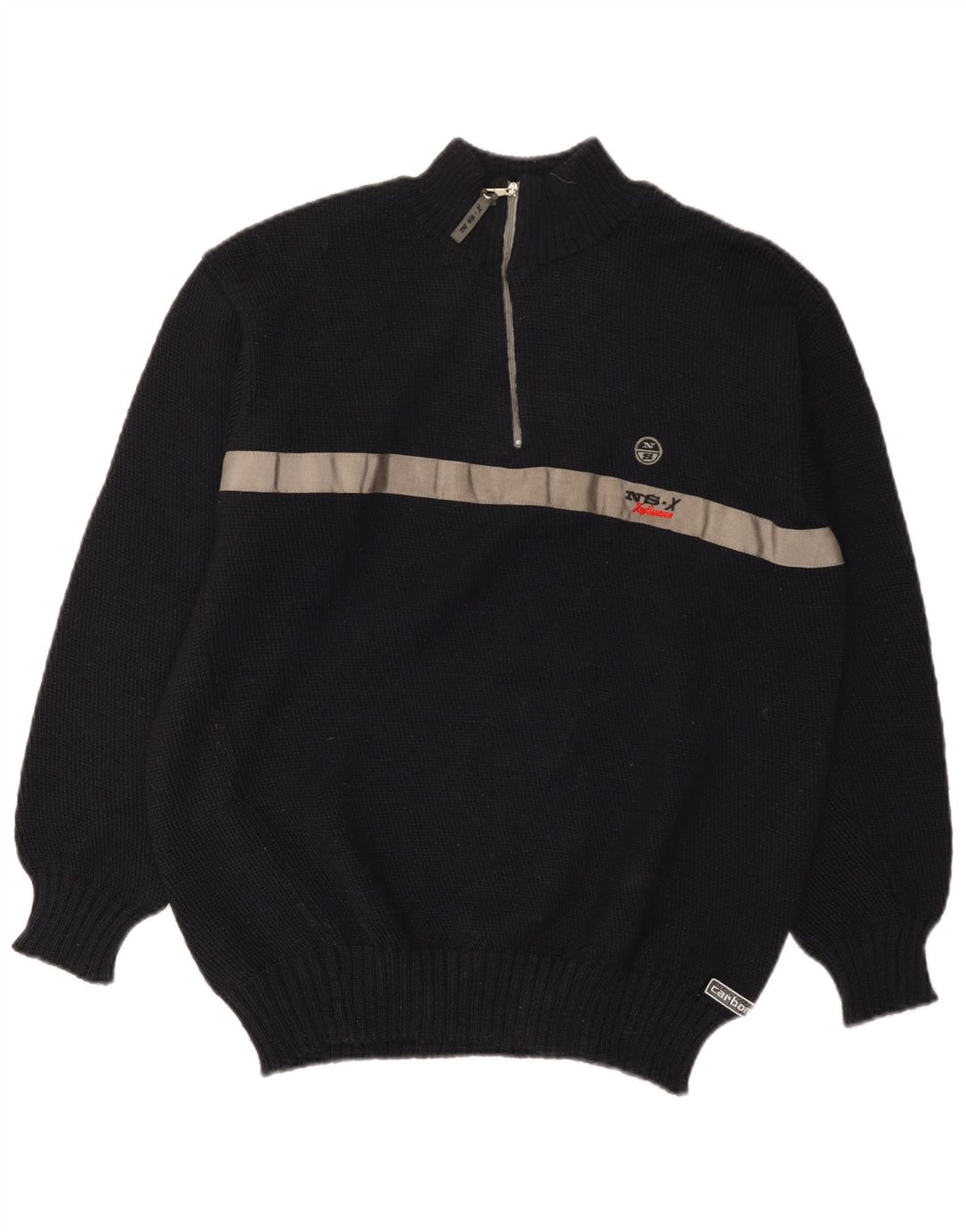North Sails Herren-Pullover mit Reißverschluss am Hals, mittlere marineblaue Colourblock-Wolle