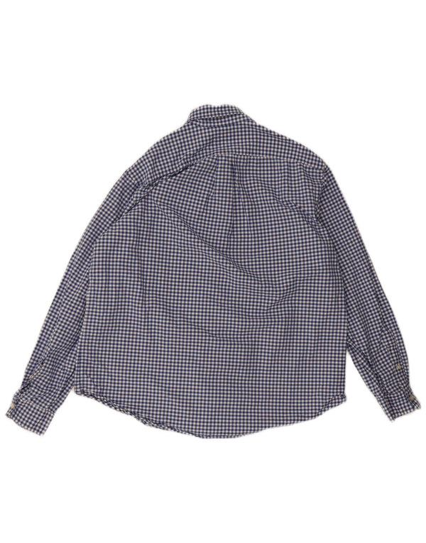 Ralph Lauren Herrenhemd XL, blaue Gingham-Baumwolle