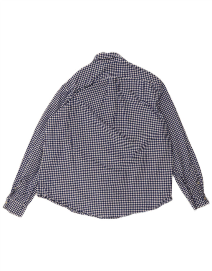 Ralph Lauren Herrenhemd XL, blaue Gingham-Baumwolle