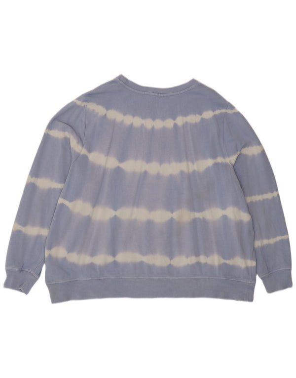 Marks & Spencer Womens Relaxed Fit Sweatshirt Pullover UK 22 2XL Blue Tie Dye