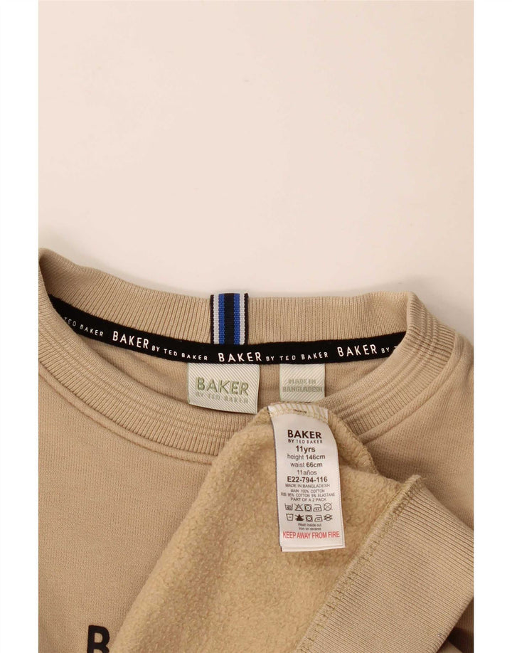 Ted Baker Jungen-Sweatshirt mit Grafik, 10–11 Jahre, beige Baumwolle