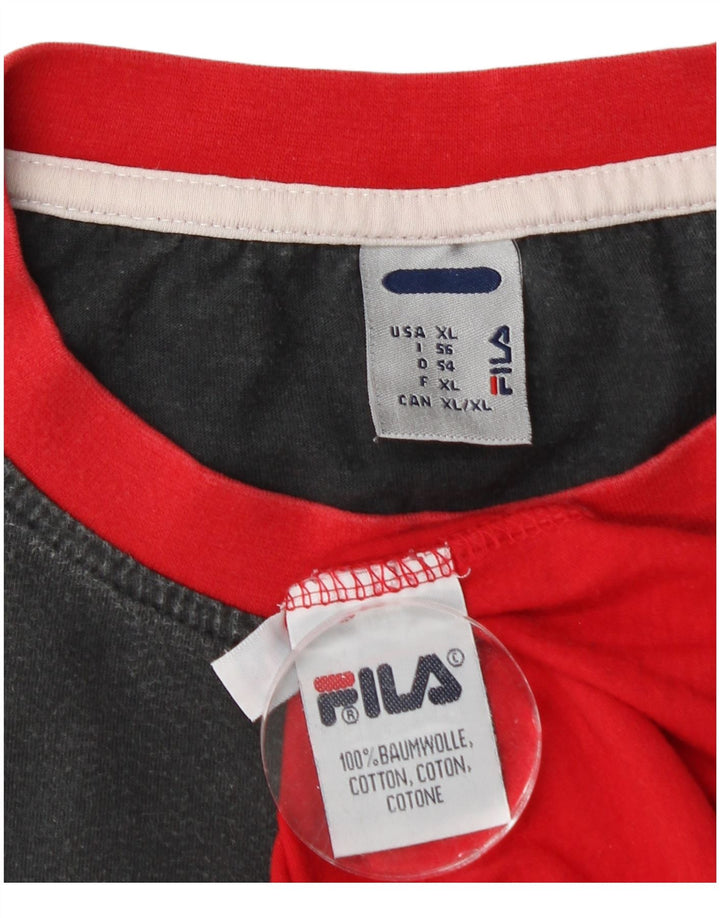 FILA Herren-Trägershirt, XL, Rot, Colourblock-Baumwolle, Sport
